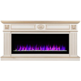 Электрокамин RealFlame Siena 50 WT белый дуб с золотой патиной с очагом Saphir 50
