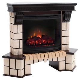 Электрокамин RealFlame Stone Coner AO c Evrika 25,5 LED, звуковая имитация горения