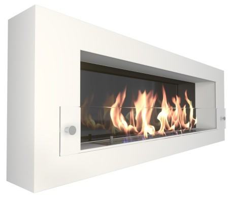 Биокамин Orion 1200 белый со стемалитом и стеклом (ZeFire)