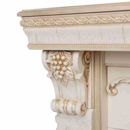 Электрокамин RealFlame Patricia WT белый дуб с золотой патиной с очагом Fobos Lux BL S