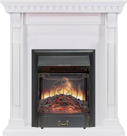 Каминокомплект Orlean - Белый с очагом Majestic FX Black