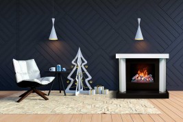 Каминокомплект Vancouver 60 - Белый с черным с очагом Vision 60 LED