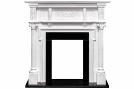 Каминокомплект Oxford - Белый с очагом Fobos FX M Brass