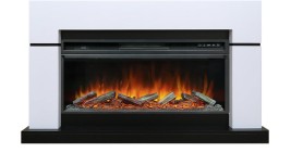 Каминокомплект Lindos V42 SFT (Разборный) - Белый с черным (Ширина 1470мм) с очагом Vision 42 LOG LED