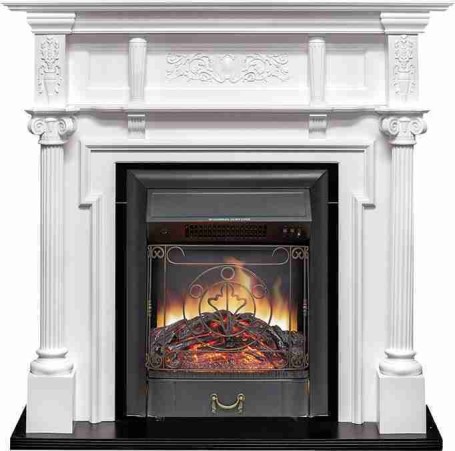 Каминокомплект Oxford - Белый с очагом Majestic FX Black