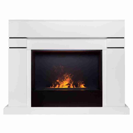 Электрокамин RealFlame Lindelse 26 WT белый с очагом 3D Cassette 630 Black Panel
