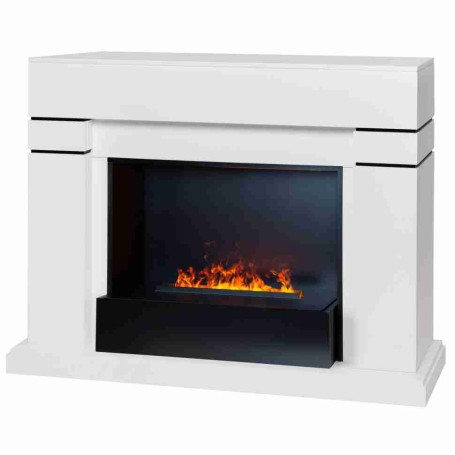 Электрокамин RealFlame Lindelse 26 WT белый с очагом 3D Cassette 630 Black Panel