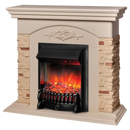 Электрокамин RealFlame Neapolis WT айвори с очагом Fobos Lux Black RC