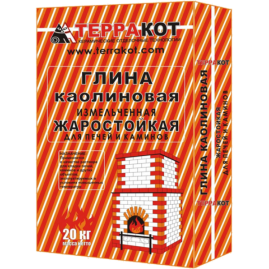 Глина каолиновая жаростойкая "Терракот", 20 кг