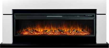 Каминокомплект Lindos 60 (Разборный) - Белый с черным с очагом Vision 60 LOG LED
