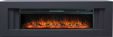 Каминокомплект Line 60 SFT (Разборный) - Серый графит с очагом Vision 60 LOG LED