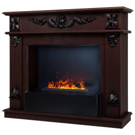 Электрокамин RealFlame Philadelphia 25,5/26 DN орех с очагом 3D Cassette 630 Black Panel