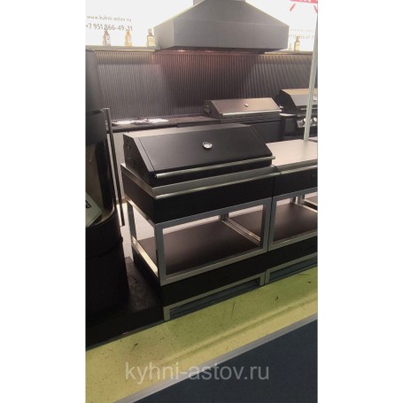 Мобильный модуль с угольным грилем для барбекю комплекса
