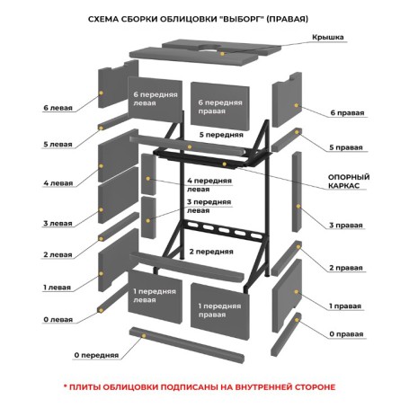 Камин EVEREST A16 R «ВЫБОРГ» Н-1348 Амфиболит