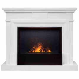 Электрокамин RealFlame Marco 25,5/26 WT белый с очагом 3D Cassette 630 Black Panel