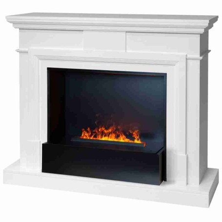 Электрокамин RealFlame Marco 25,5/26 WT белый с очагом 3D Cassette 630 Black Panel