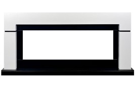 Каминокомплект Lindos 60 - Белый с черным с очагом Vision 60 LOG LED