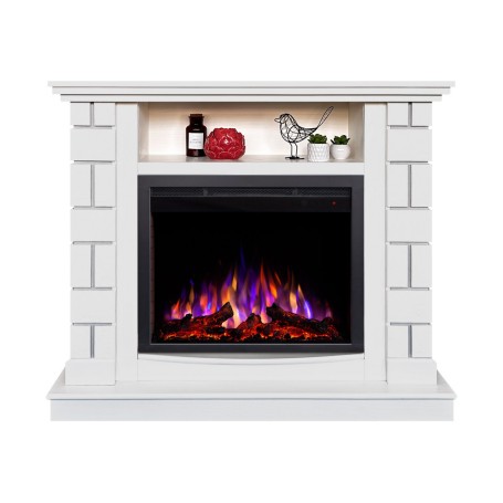 Электрокамин RealFlame Edward WT молочный с очагом Saphir 25,5