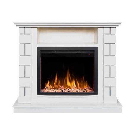 Электрокамин RealFlame Edward WT молочный с очагом Saphir 25,5