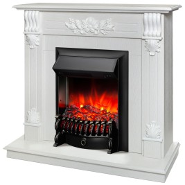 Электрокамин RealFlame Ottawa WT белое золото с очагом Fobos Lux Black