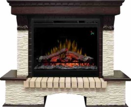 Каминокомплект Pierre Luxe угловой - Темный дуб / Сланец мелкий с очагом Symphony 26'' DF2624L-INT