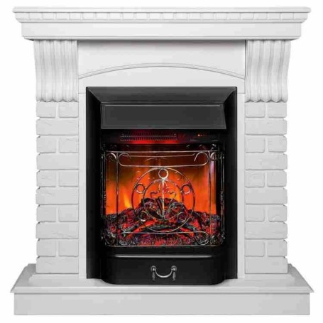 Электрокамин RealFlame Jazz WT белый с очагом Majestic Lux Black RC