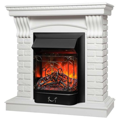 Электрокамин RealFlame Jazz WT белый с очагом Majestic Lux Black RC