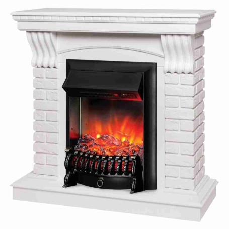 Электрокамин RealFlame Jazz WT белый с очагом Fobos Lux Black RC