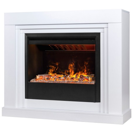 Электрокамин RealFlame Stanley 26 WT белый с очагом 3D Helios 26 SBG