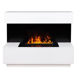 Электрокамин RealFlame Modern CST630 WT белый с очагом 3D Cassette 630 Black Panel