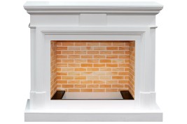 Каминокомплект Coventry - Белый / Кирпич с очагом Cassette 400 LNH-INT (с дровами)