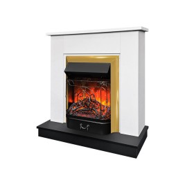 Электрокамин NORD STD WTM/BLM с очагом Majestic Lux Brass