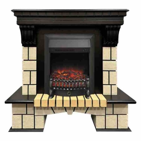Электрокамин RealFlame Stone ML STD античный дуб c очагом Fobos Lux Black
