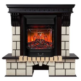 Электрокамин RealFlame Stone STD AO античный дуб с очагом Majestic Lux Black RC