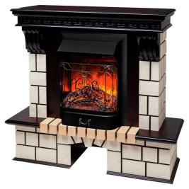 Электрокамин RealFlame Stone STD AO античный дуб с очагом Majestic Lux Black RC