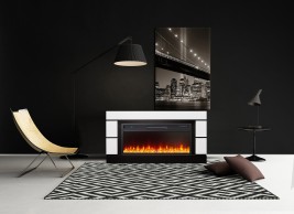 Каминокомплект Modern - Темный дуб с черным с очагом Vision 60 LED