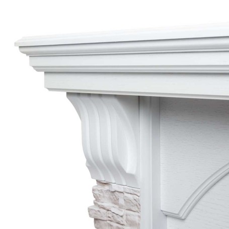 Электрокамин RealFlame Athena Corner GR белый с очагом Majestic Lux Black