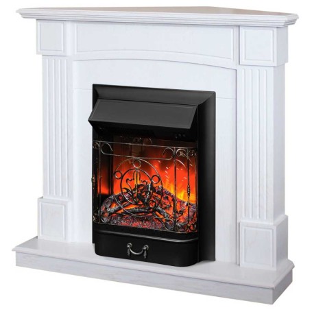 Электрокамин RealFlame Andrea Corner WT фактурный белый с очагом Majestic Lux Black