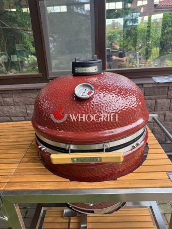 Керамический гриль Monolith Classic Red PRO 2.0 со столом из тика Buggy