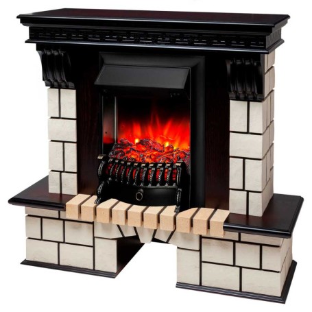 Электрокамин RealFlame Stone STD AO античный дуб с очагом Fobos Lux Black