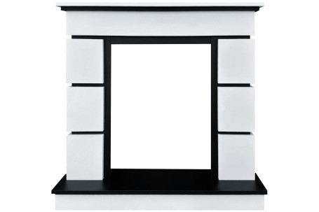 Каминокомплект Modern (Разборный) - Белый с черным с очагом Aspen Black