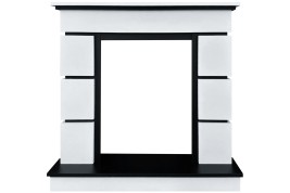 Каминокомплект Modern (Разборный) - Белый с черным с очагом Fobos FX M Black RC