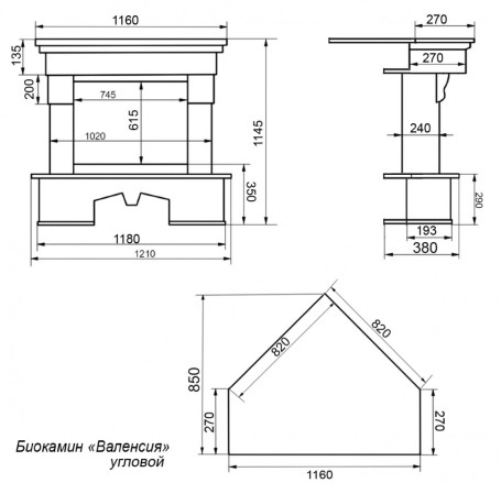 ВАЛЕНСИЯ угловая, темный дуб пр-во FireBird (Россия)