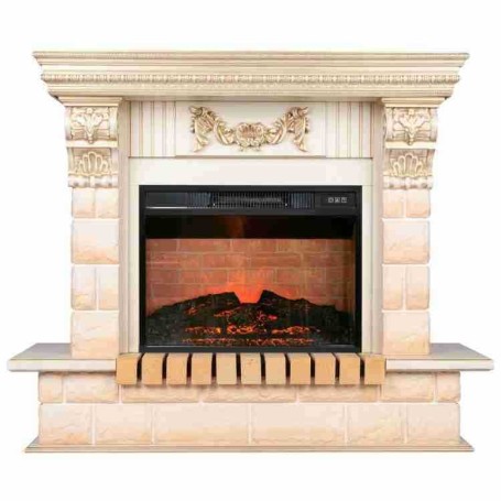 Электрокамин RealFlame Gracia 24/25,5 WT белый дуб с золотой патиной с очагом Irvine 24