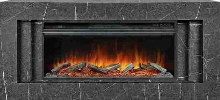 Каминокомплект Line 42 SFT Stone Touch - Серый мрамор с очагом Vision 42 LOG LED