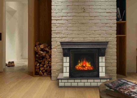 Электрокамин RealFlame Castle 25,5 DN орех с очагом Evrika 25,5 LED