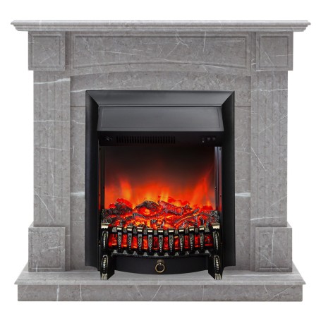 Электрокамин RealFlame Andrea STD GR цвет мрамор серый с очагом Fobos Lux Black