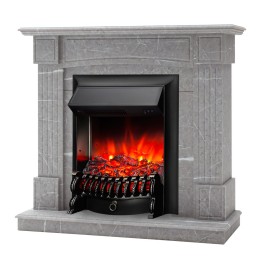 Электрокамин RealFlame Andrea STD GR цвет мрамор серый с очагом Fobos Lux Black