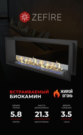 Биокамин сквозной Standart 1300 (ZeFire)