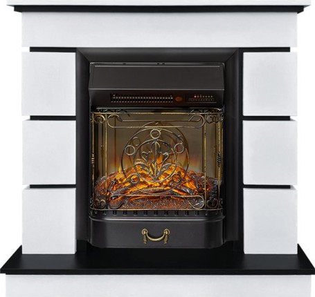 Каминокомплект Modern (Разборный) - Белый с черным с очагом Majestic FX M Black RC